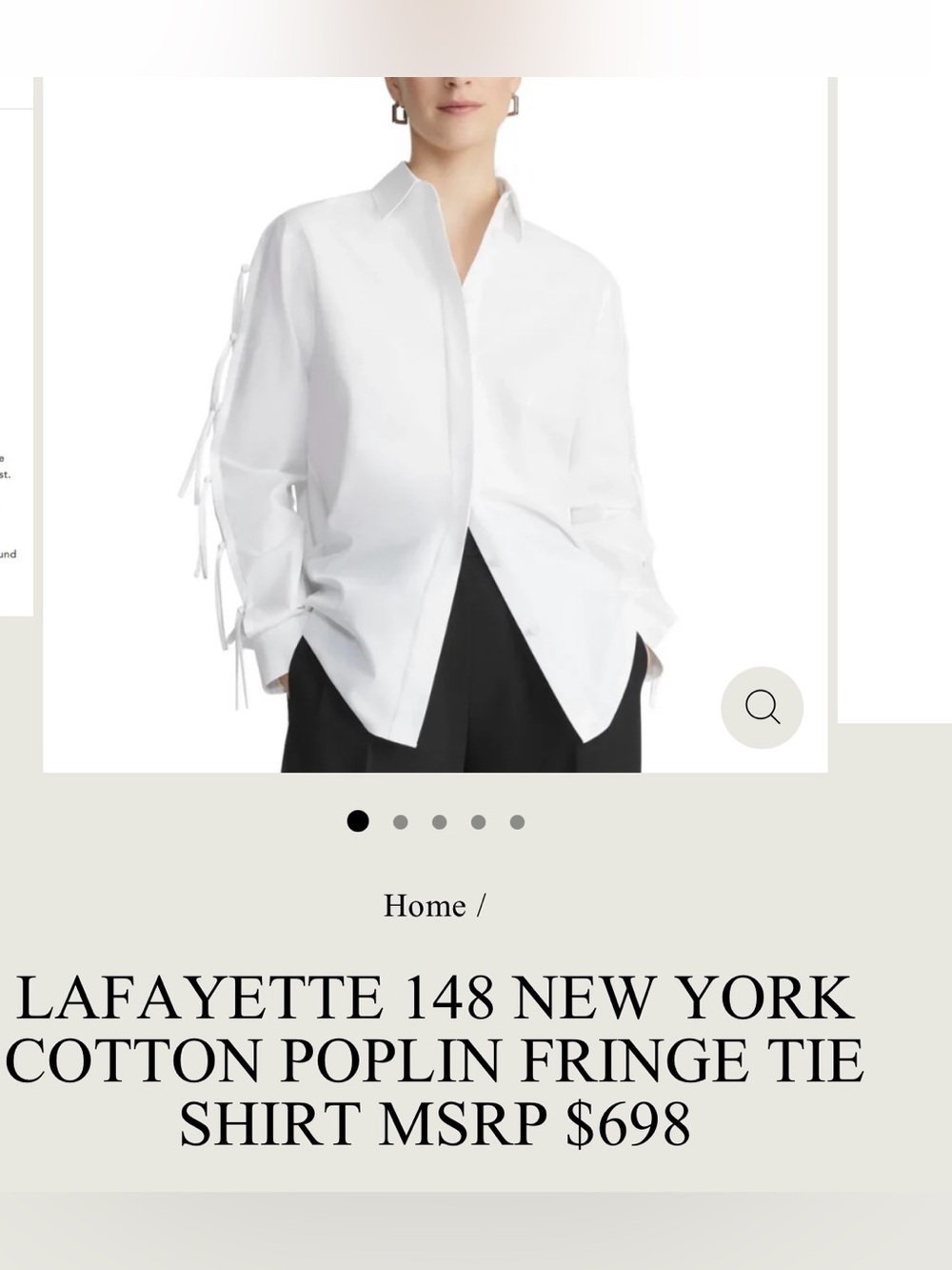 LAFAYETTE 148 NEW YORK COTTON POPLIN FRINGE TIE
SHIRT